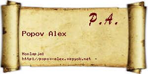 Popov Alex névjegykártya